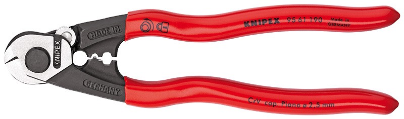 KNIPEX 9561190 nůžky na ocelová lana max pr. 4,0 mm a kulatiny 2,5mm