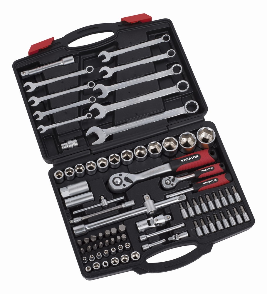 KREATOR KRT500120 80-ti dílná gola sada 1/2" , 1/4" v kufru