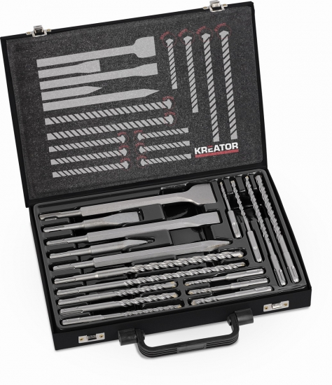 KREATOR KRT012801 17-ti dílná sada SDS+, vrtáků a sekáčů