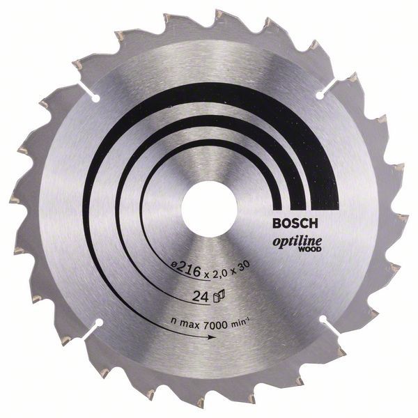 BOSCH Pilový kotouč Optiline Wood - 216 x 30 x 2,0 mm, 24 - 2608640431