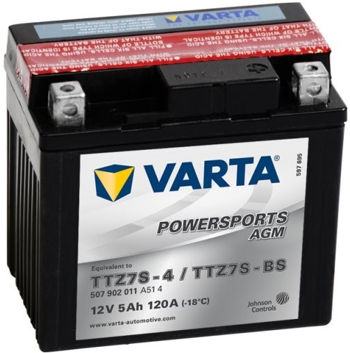 VARTA YTZ7S-BS (TTZ7S-BS), 507902, 505902, 12V 5Ah 120A motobaterie