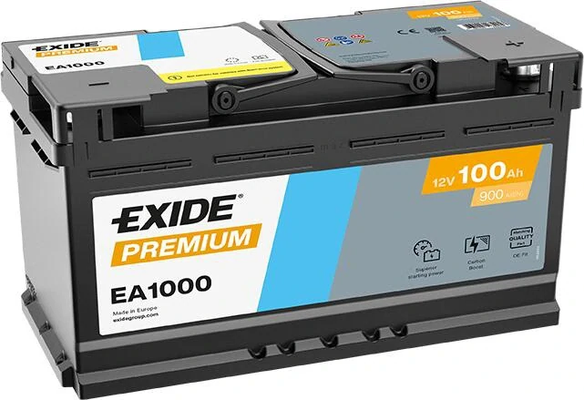 EXIDE Premium 12V 100Ah 900A, EA1000