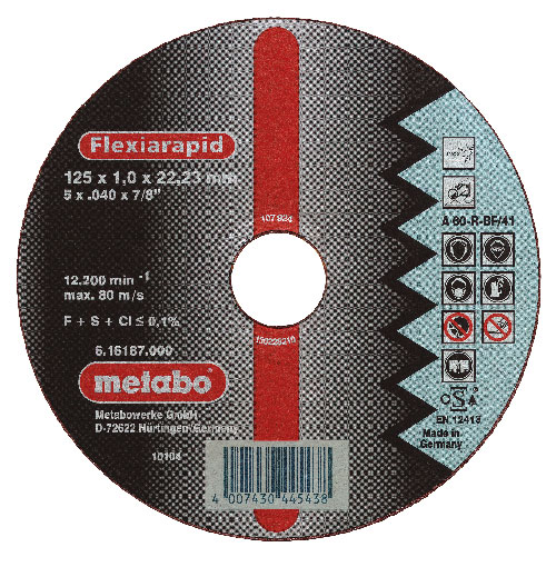 METABO řezný kotouč kov/nerez FLEXIRAPID 125x1,0x22,2 mm - 616187000