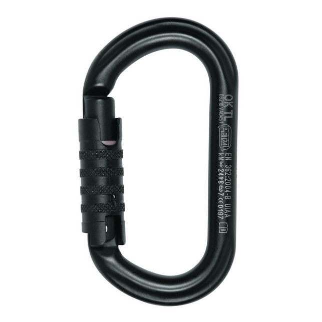 PETZL OK TRIACT LOCK karabina ovál s automatickou pojistkou ČERNÁ