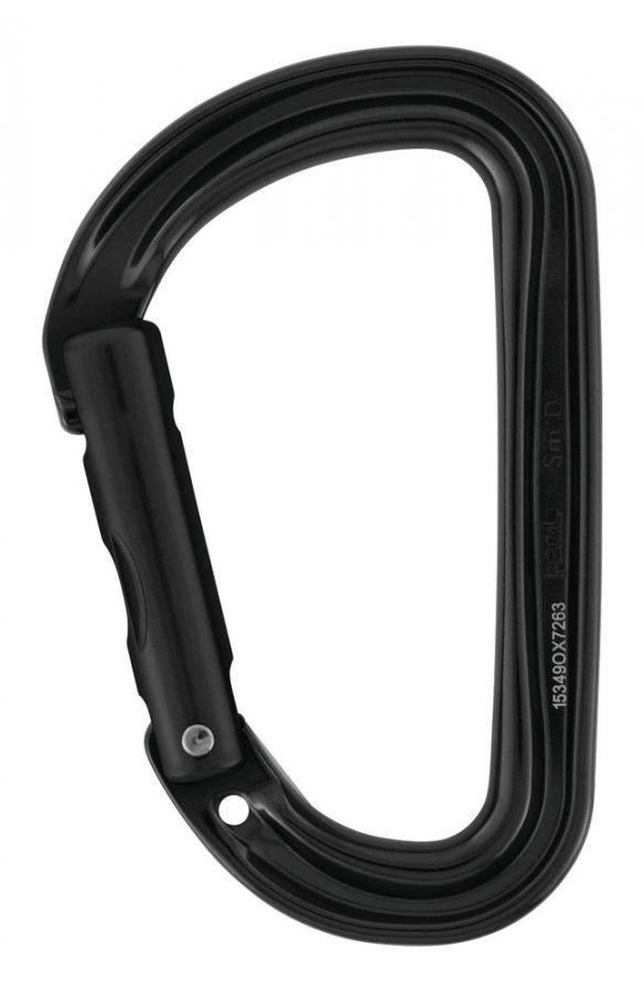 PETZL SMD WALL karabina D bez pojistky zámku ČERNÁ