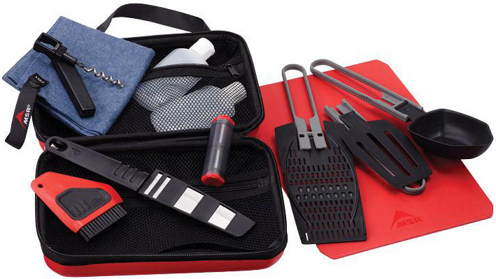 MSR ALPINE DELUXE KITCHEN SET kořenky, náčinní, prkénko, nůž aj.