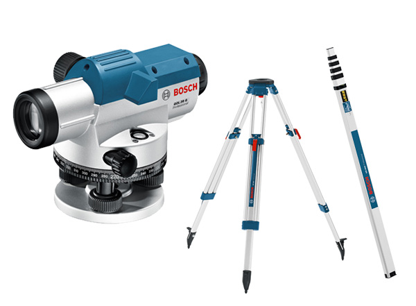 BOSCH GOL 26 D + BT160 + GR500 Optický nivelační přístroj + stativ + lať - 0601068002