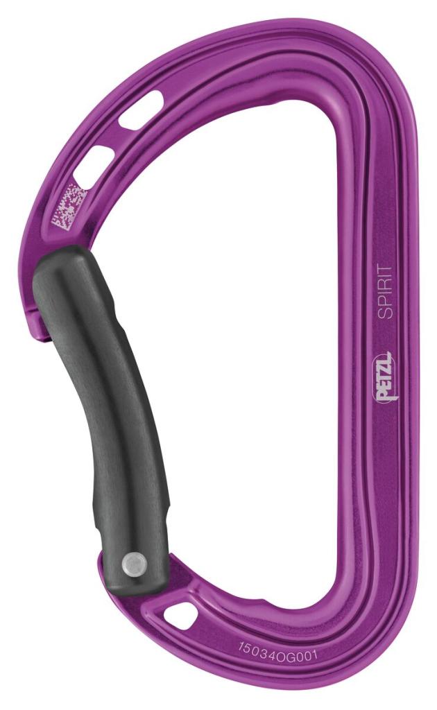 PETZL SPIRIT BENT fialová karabina - prohlý zámek
