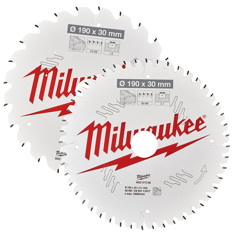 MILWAUKEE pilové kotouče SET 2ks, 190x30mm, 1x24Z + 1x48Z - 4932479574