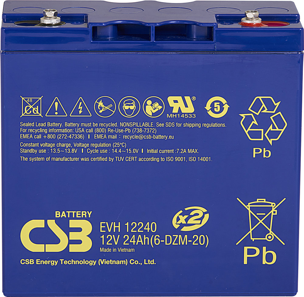 CSB EVH 12240 (12V/24Ah) záložní akumulátor