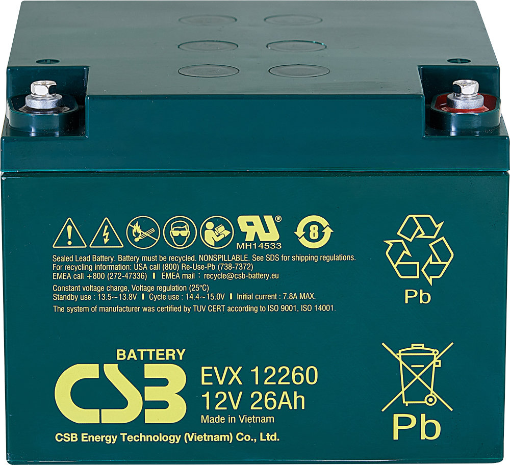 CSB EVX12260 I (12V/26Ah) záložní akumulátor