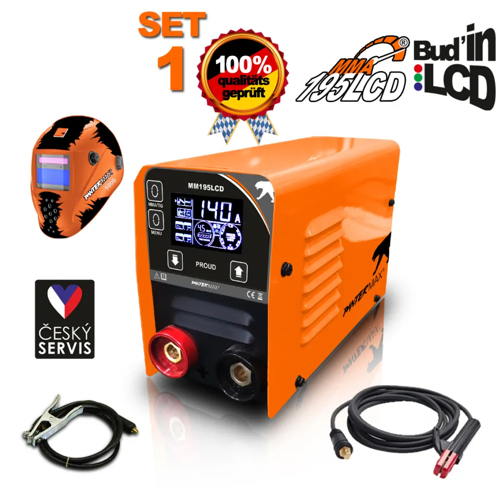 PANTERMAX MMA195LCD invertorová svářečka MMA/TIG SET 1
