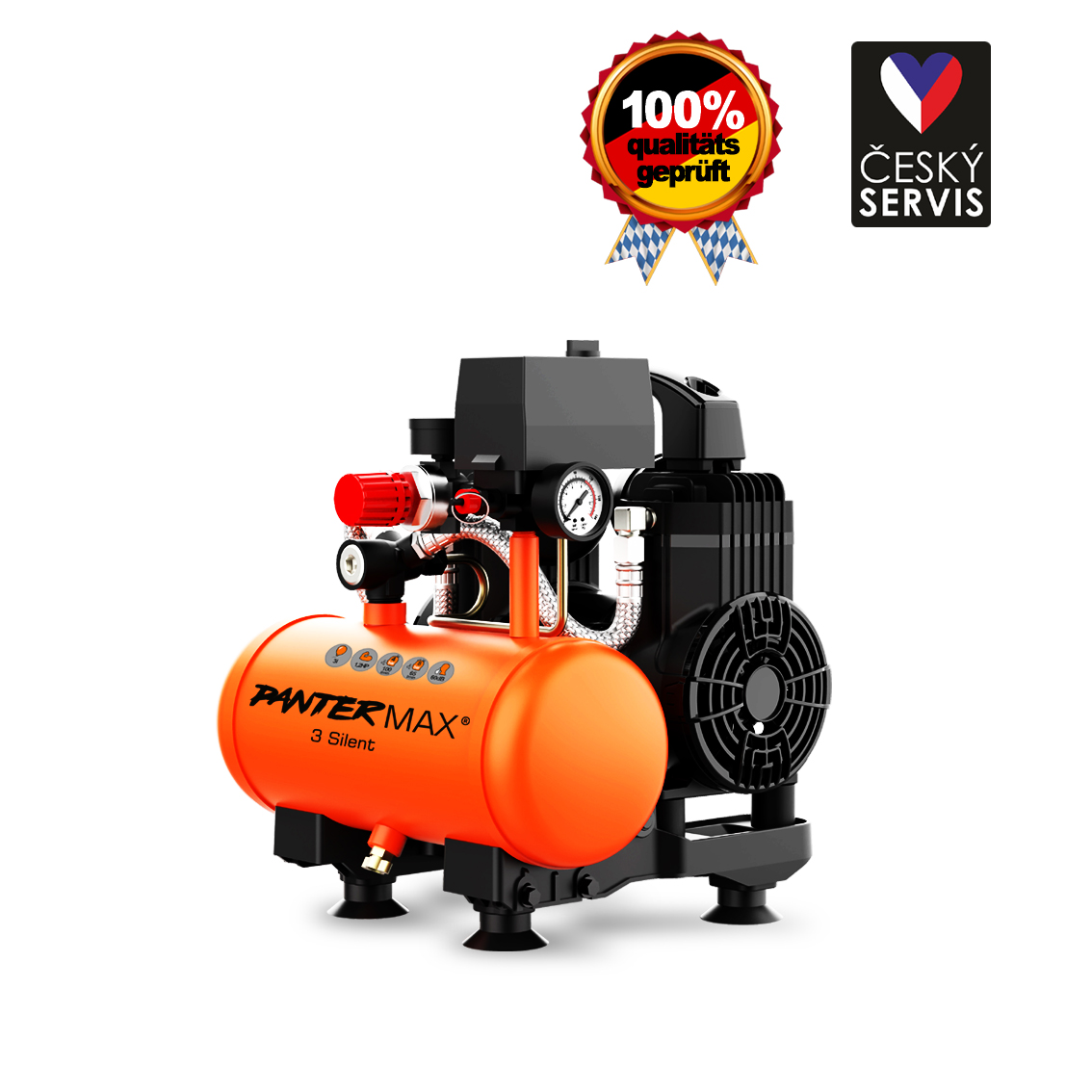 PANTERMAX®AirFlow® 3 SILENT Kompresor bezolejový, 76dB, 0,9kW