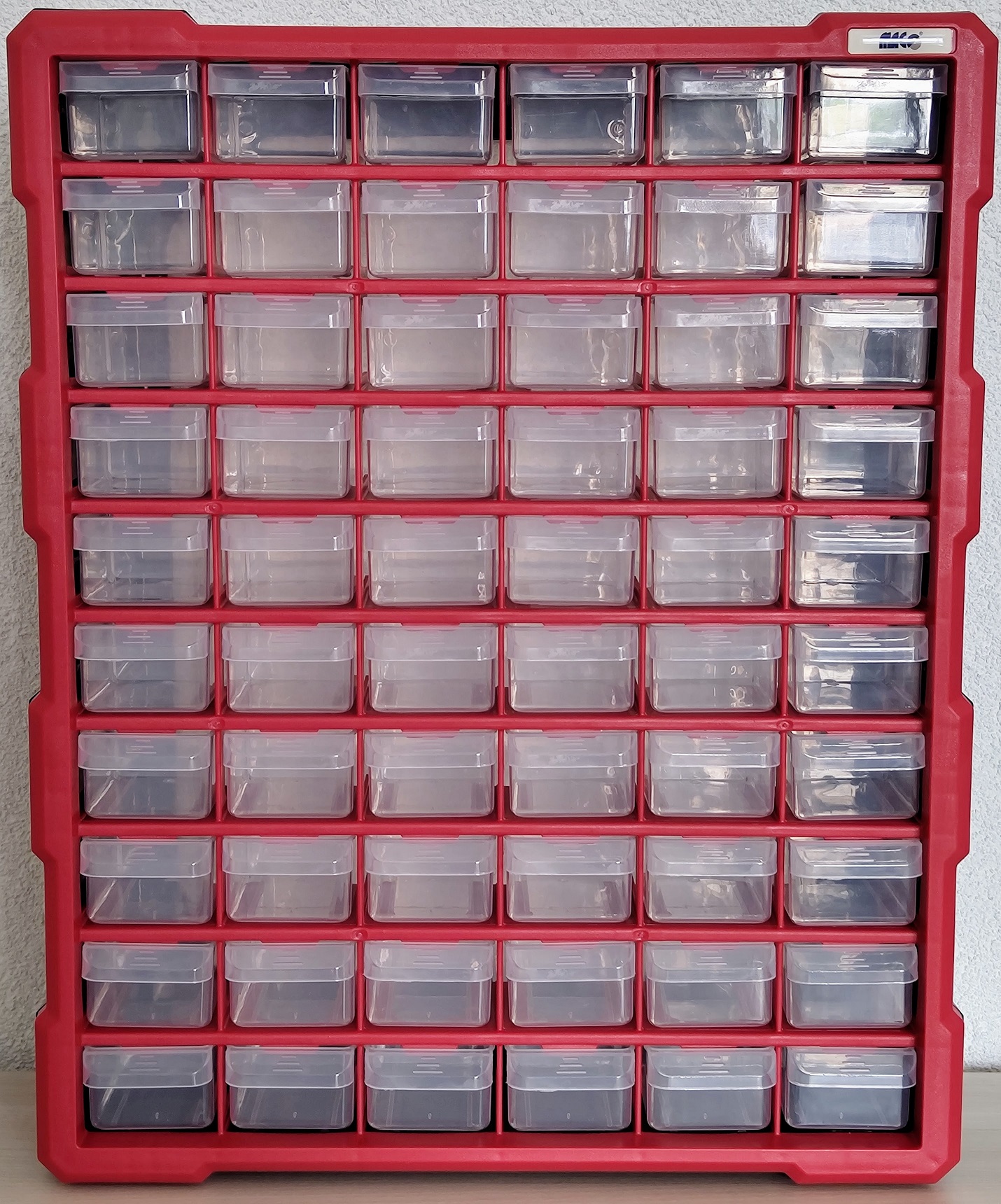 MAGG 120298 Skříňka plastová na šroubky, organizér 60 šuplíků, 470x380x160 mm