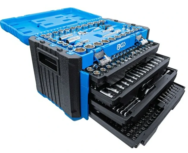 BGS 74000 Gola sada 1/4", 3/8" a 1/2", 6-hranné metrické a palcové hlavice, 300 dílů