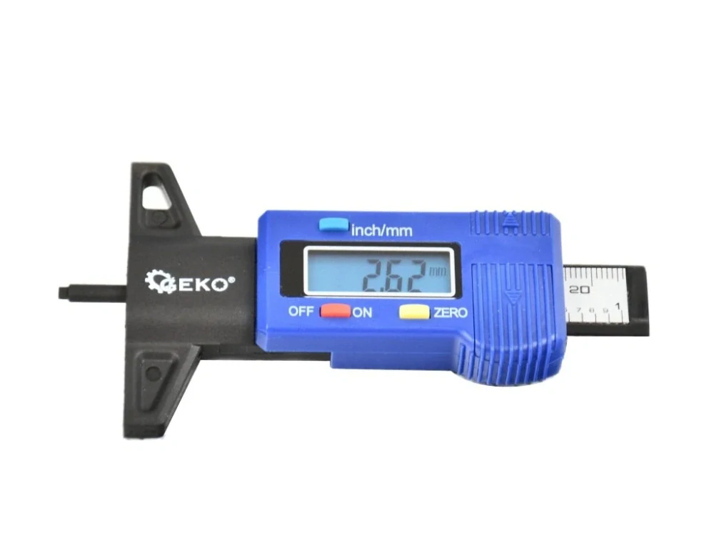 GEKO G01269 Digitální měřič hloubky dezénu pneumatik, rozsah 0 - 25,4 mm