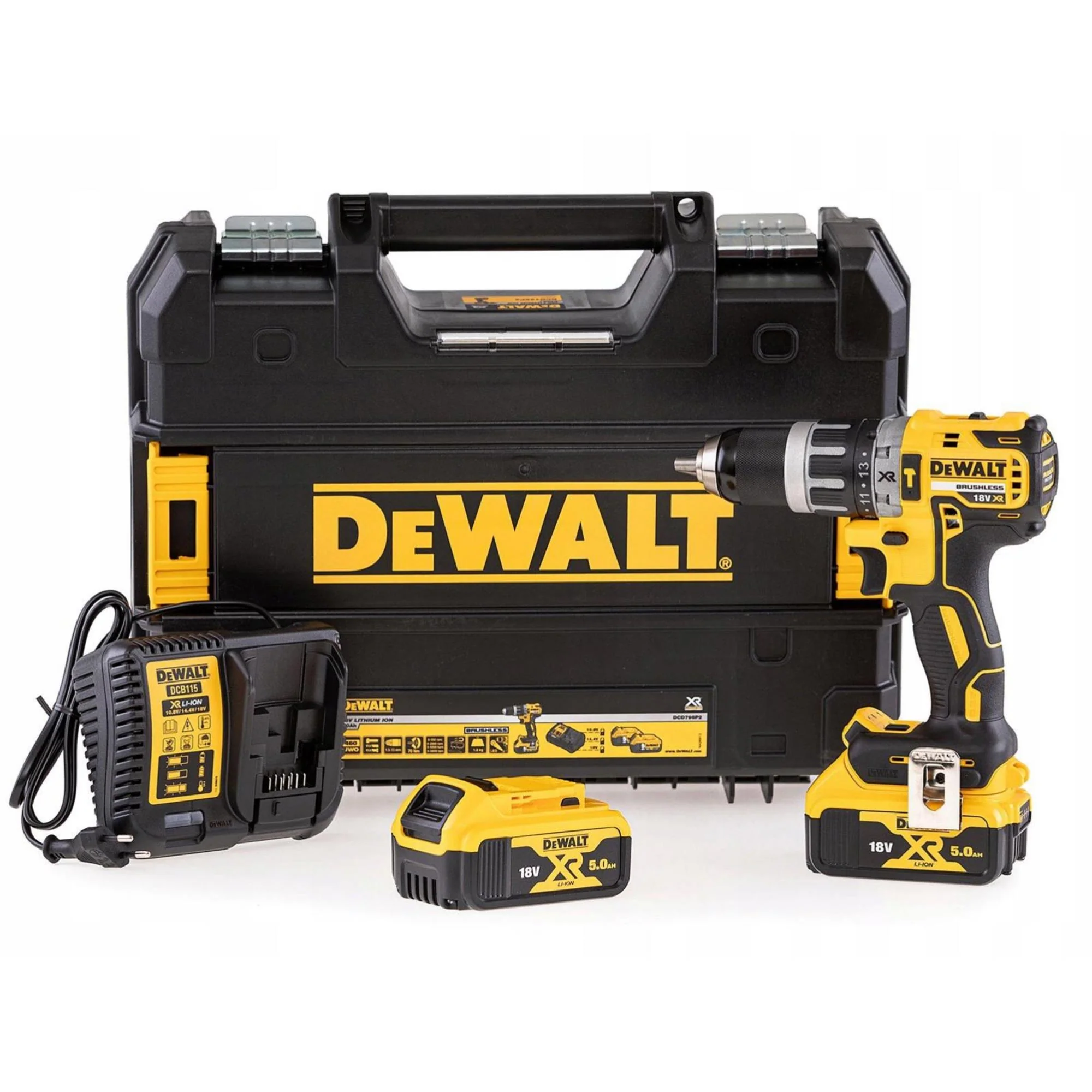 DEWALT DCD796P2 Aku příklepová vrtačka 18V; 2x 5,0Ah