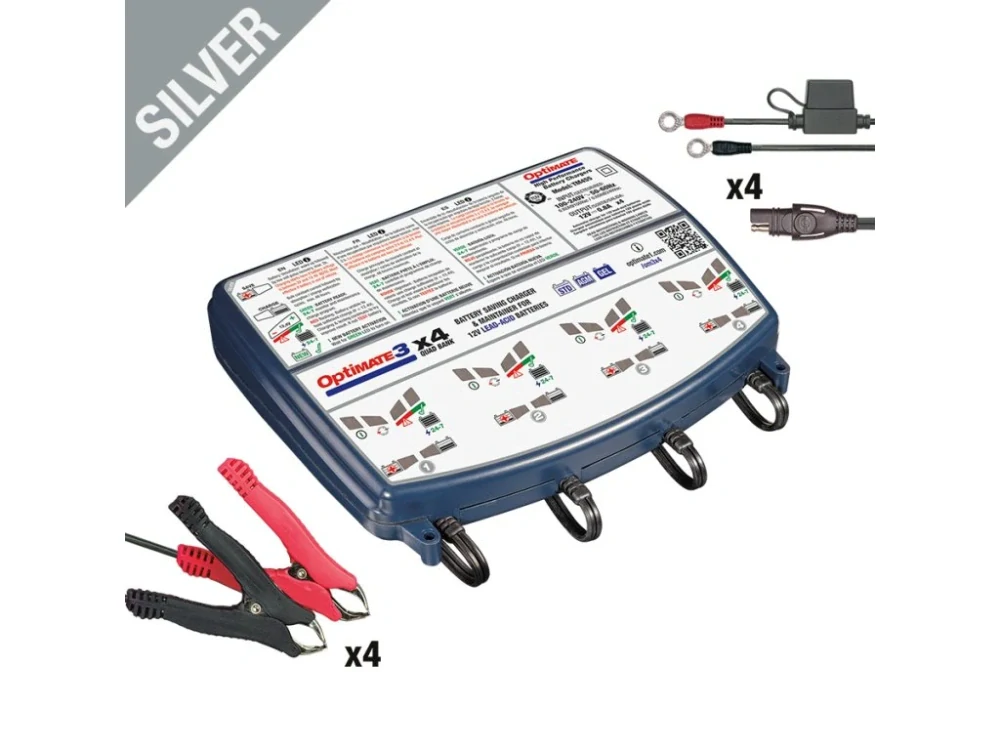 TECMATE OPTIMATE 3 x 4 Quad Bank nabíječka autobaterií 4x 12V/0,8A - TM454
