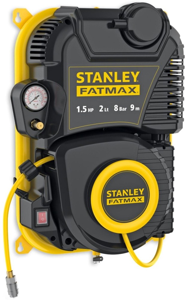 STANLEY WALL TECH PRO bezolejový kompresor + hadice s navíjecím bubnem - FMXCMD152WE