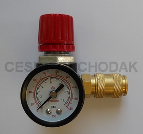 Nuair regulátor tlaku 1/4" včetně manometru D40 a výstupní rychlospojky