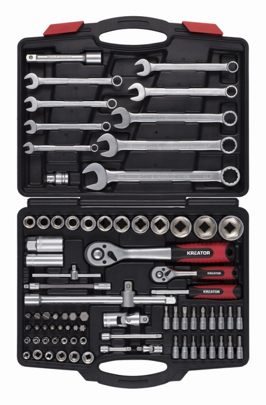 KREATOR KRT500120 80-ti dílná gola sada 1/2" , 1/4" v kufru