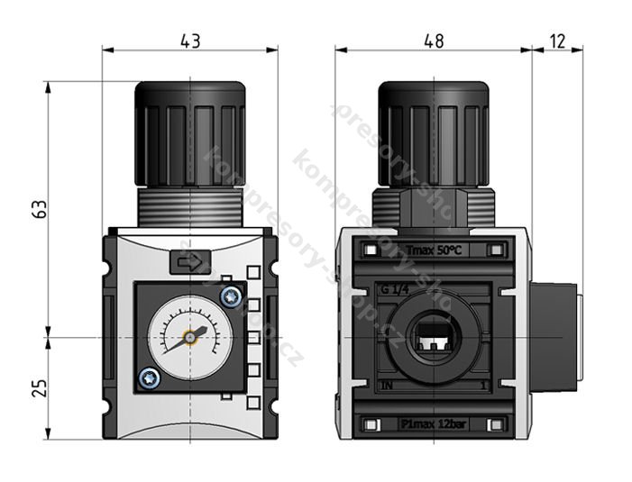 KNOCKS KREG-014 G (G1/4") regulátor s manometrem