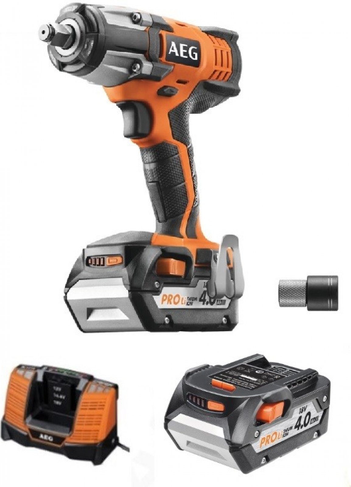 AEG BSS 18C 12Z LI-402C Aku bezuhlíkový rázový utahovák 1/2", 18V, 2x 4,0Ah