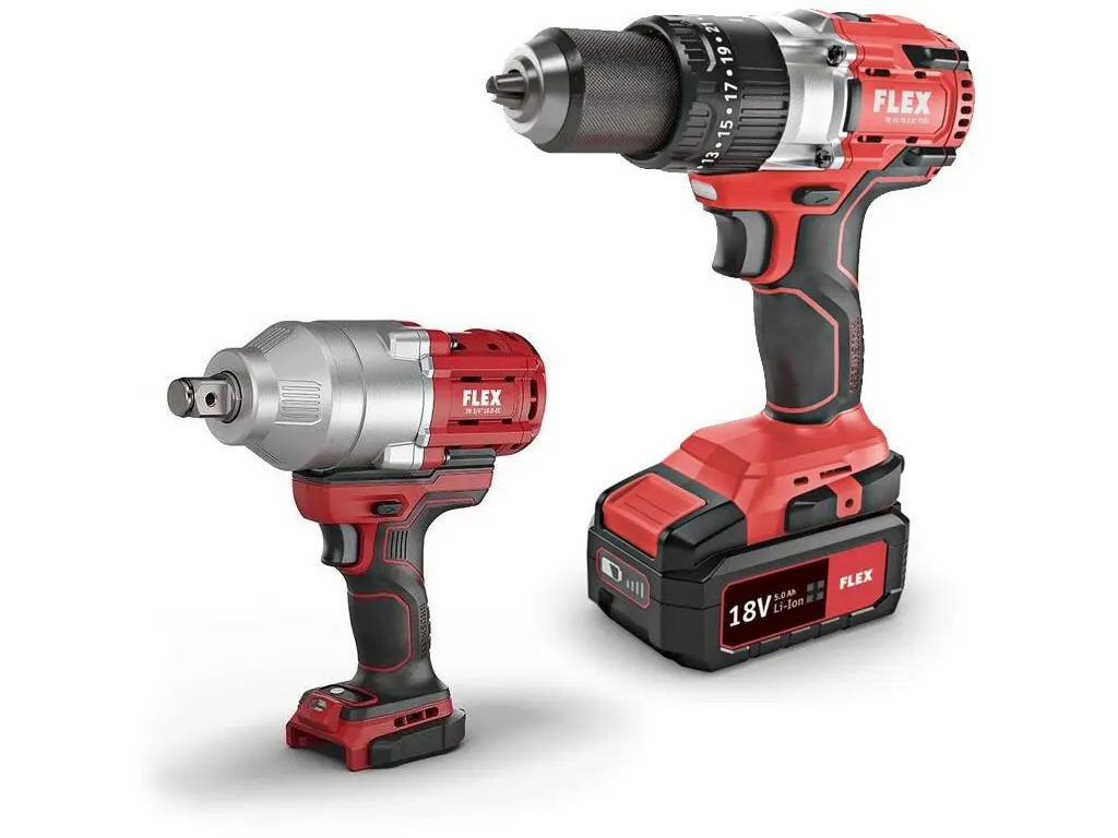 FLEX PD 2G 18.0-EC FS55 aku vrtačka s příklepem + IW 3/4" 18.0-EC aku rázový utahovák + 3x 5,0Ah - 531022