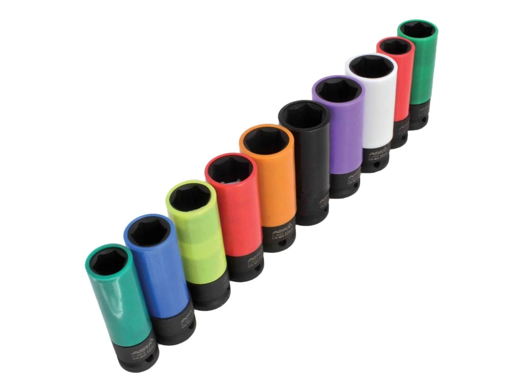 ASTA A-WN1210 Nástrčné hlavice pro rázové utahováky 1/2", 15-24 mm, sada 10 ks