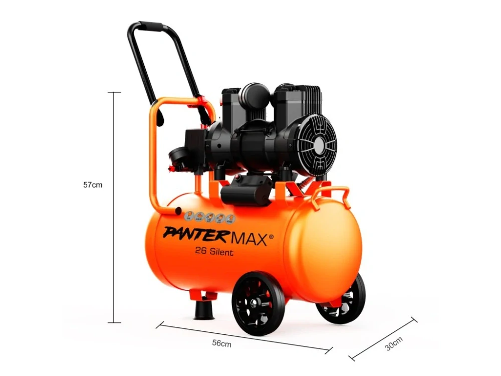 PANTERMAX®AirFlow® 26 SILENT SET2 tichý bezolejový kompresor + sada příslušenství 3-ti dílná