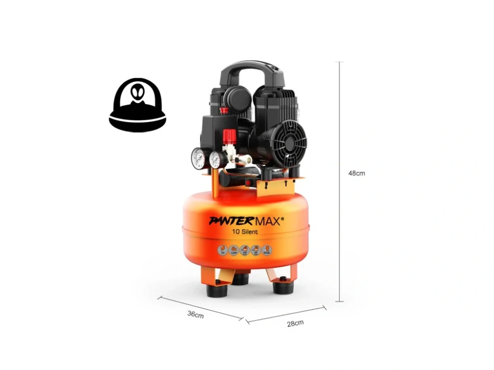 PANTERMAX®AirFlow® 10 SILENT tichý bezolejový kompresor 0,9kW, 10l, 230V