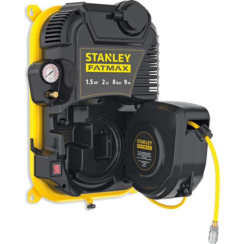 STANLEY WALL TECH PRO bezolejový kompresor + hadice s navíjecím bubnem - FMXCMD152WE