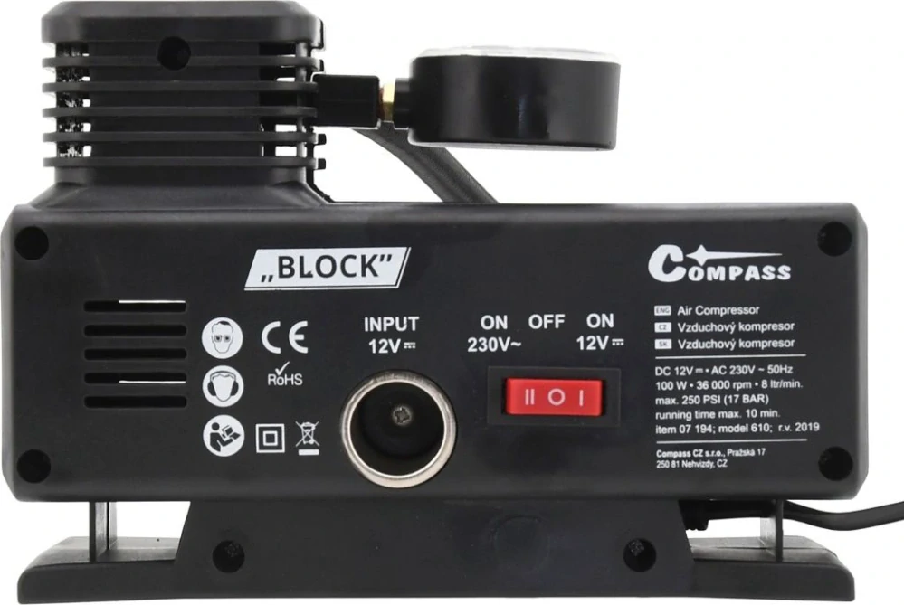 COMPASS 07194 Kompresor 12/230V BLOCK TÜV/GS