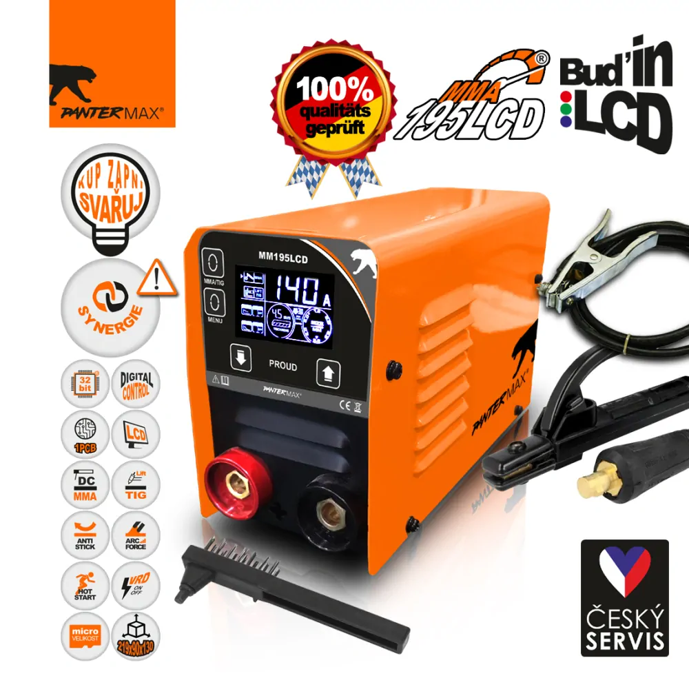 PANTERMAX MMA195LCD invertorová svářečka MMA/TIG