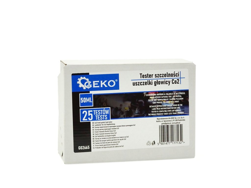 GEKO G02665 Tester těsnosti hlavy válců a těsnění pod hlavou CO2, 25 testů