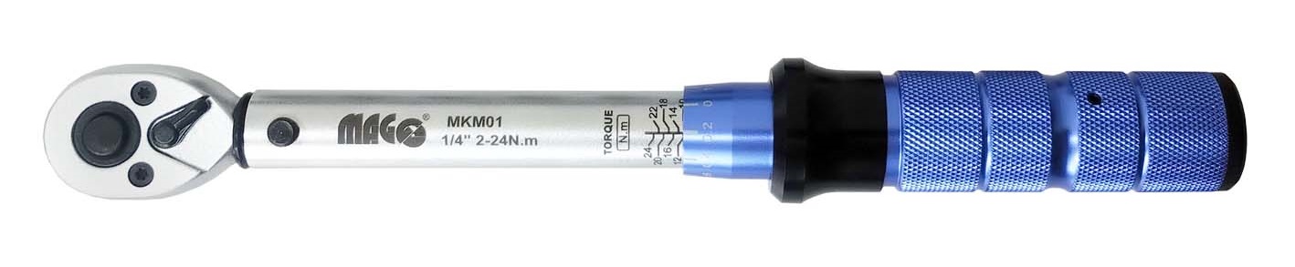 MAGG MKM01 Momentový klíč 1/4" 2-24 Nm pro jízdní kola - 13 hlavic