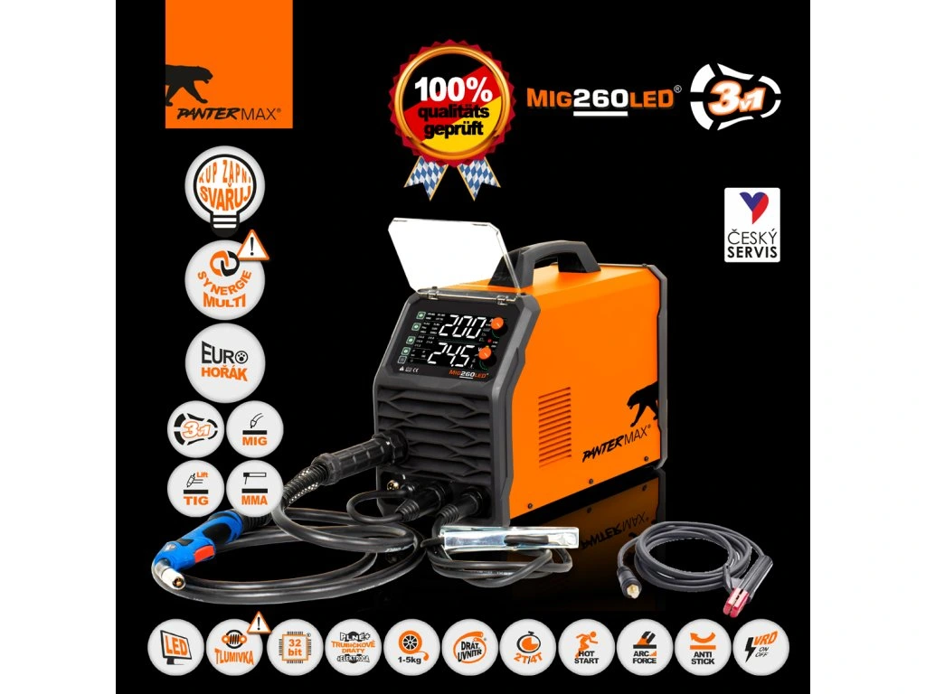 PANTERMAX MIG260LED svářecí invertor MIG/MMA/TIG