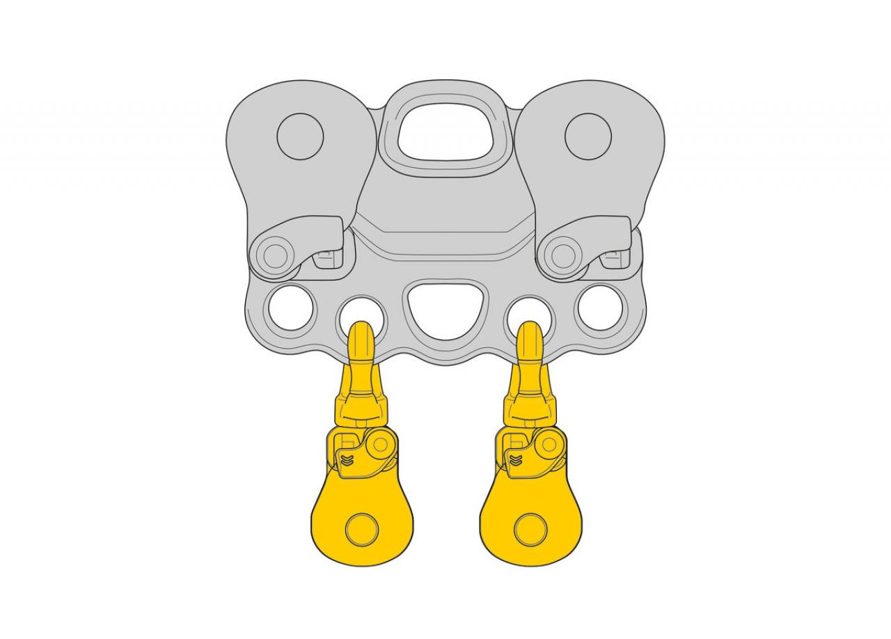 PETZL SPIN S1 OPEN jednostranná kladka s otočným závěsem (swivelem)