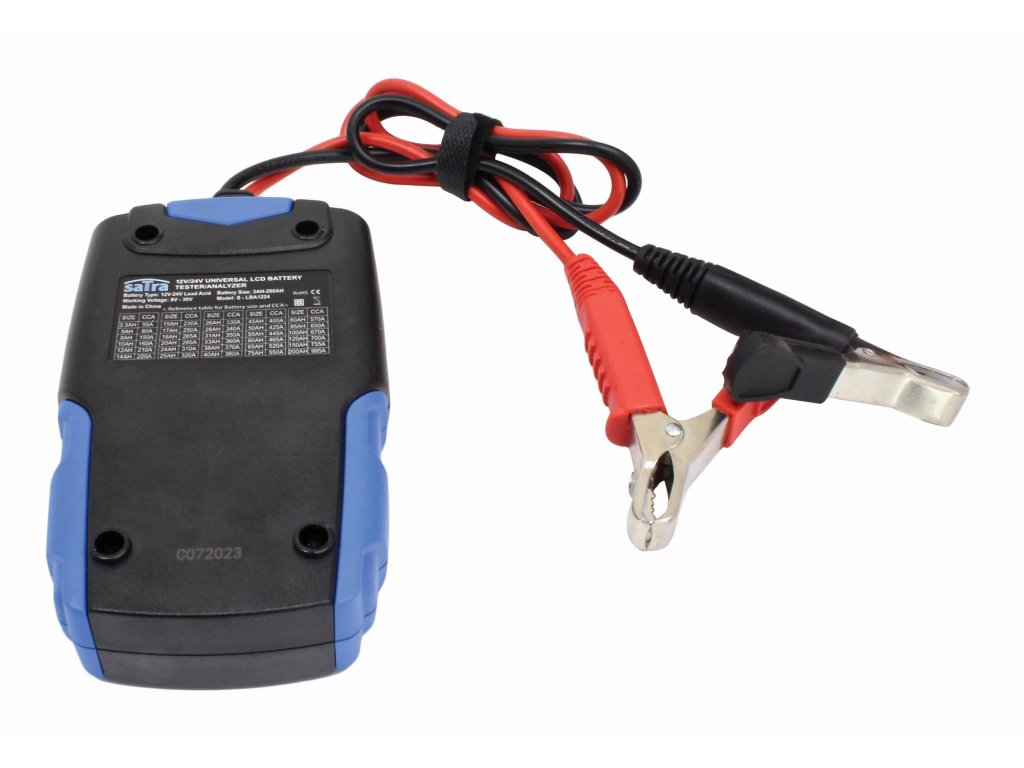 SATRA S-LBA1224 Tester autobaterií s LCD displejem, 12-24 V, 3-200 Ah
