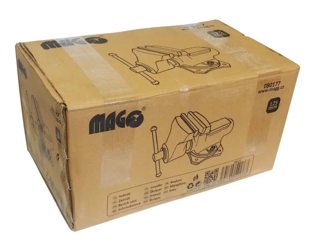MAGG 080177 profesionální otočný svěrák 125 mm, 18kg