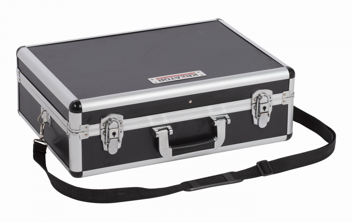 KREATOR KRT640102B Hliníkový kufr 460x330x155mm černý