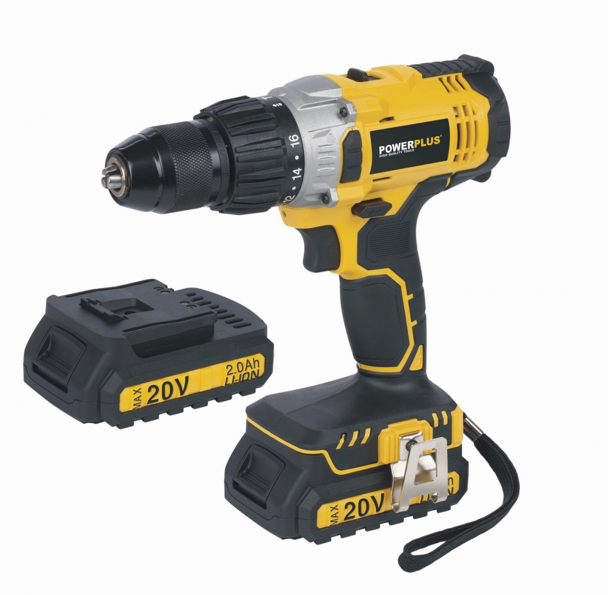 PowerPlus POWX00445 Aku příklepový šroubovák / vrtačka 20V LI-ION + 2x Aku