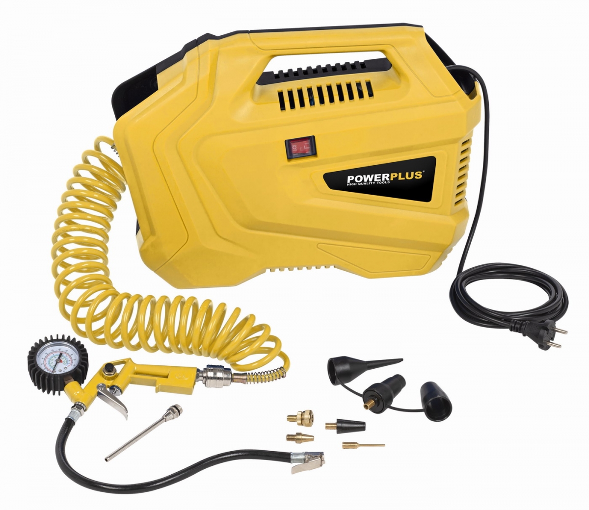 PowerPlus POWX1706 Kompresor bezolejový 1100W + 11ks příslušenství