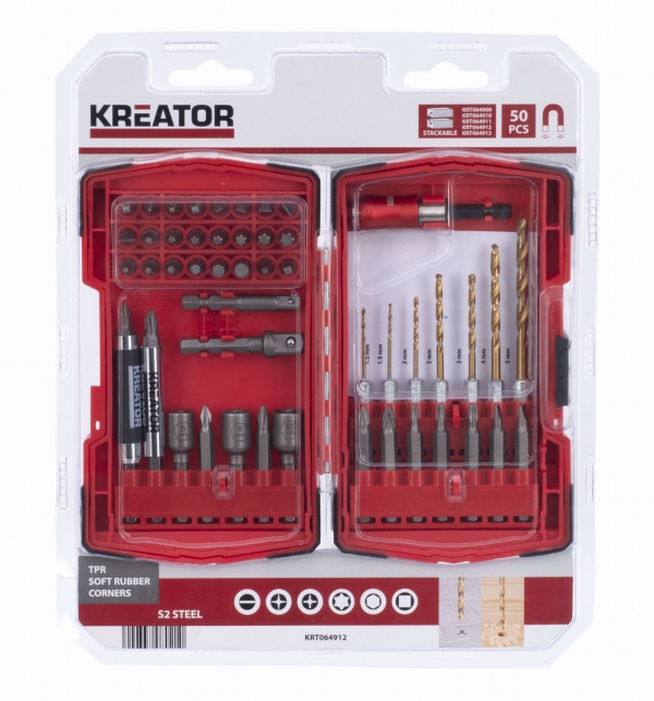 KREATOR KRT064912 Sada bitů a vrtáků 50ks