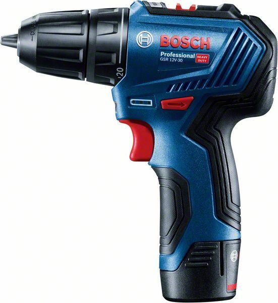 Bosch GSR 12V-30 Professional Aku vrtací šroubovák 2x2.0Ah, kufr - 06019G9000