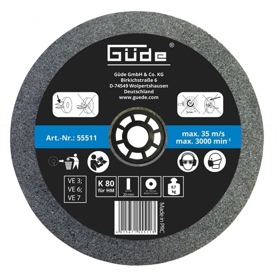 Güde 55511 K80 brusný kotouč pro brusky GDS 150, GDS 150 L, GNS 200/150