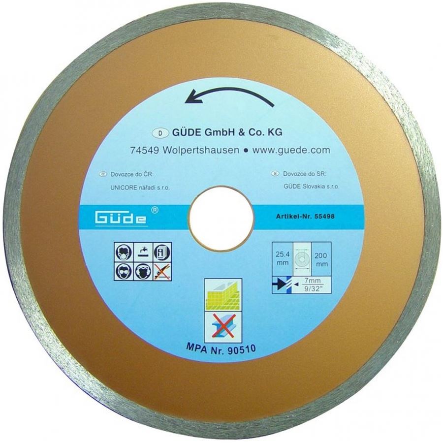Güde 55498 diamantový kotouč 200 mm celoobvodový
