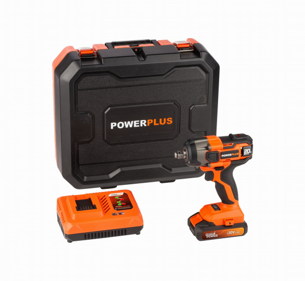 PowerPlus POWDP20160 Aku rázový utahovák 1/2", 20V/2,0Ah SET