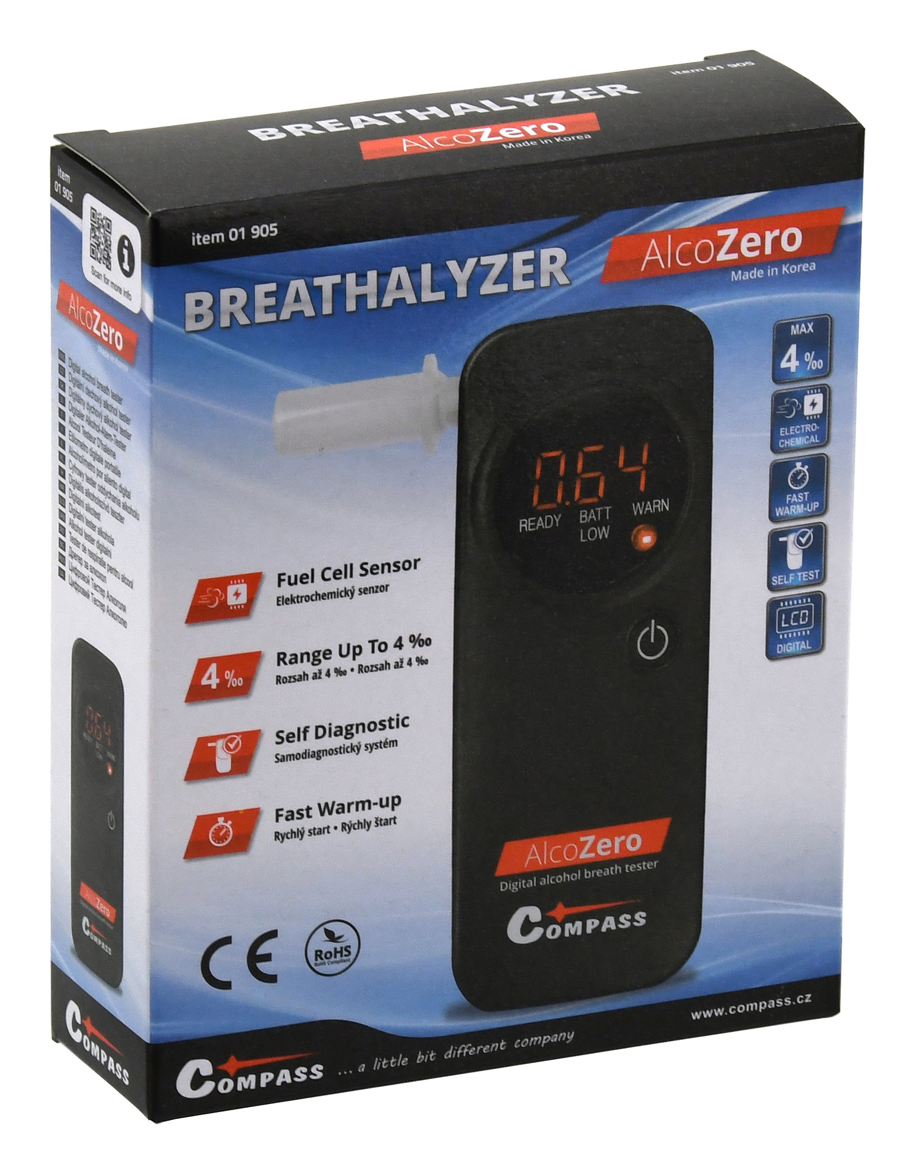 Compass 01905 Alkohol tester AlcoZero - elektrochemický senzor (CA 10FS)