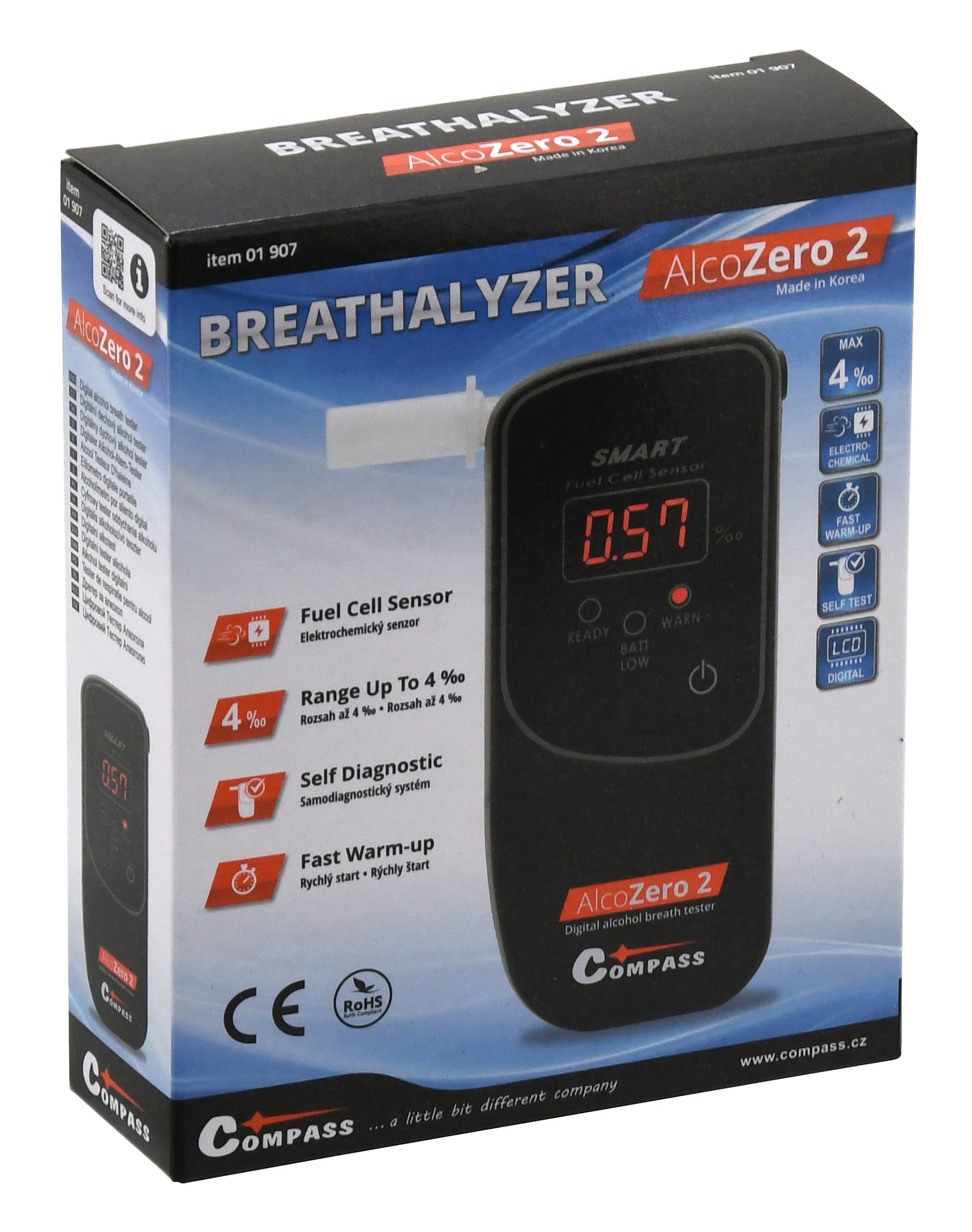 Compass 01907 Alkohol tester AlcoZero2 - elektrochemický senzor  (CA 20FS)